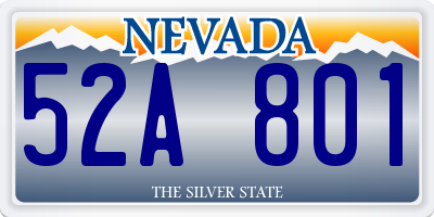 NV license plate 52A801
