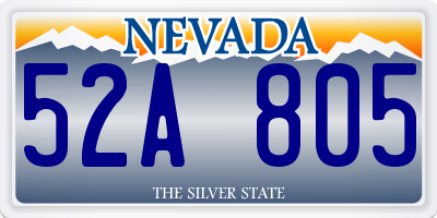 NV license plate 52A805