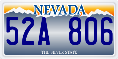 NV license plate 52A806