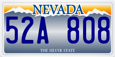 NV license plate 52A808