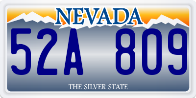 NV license plate 52A809