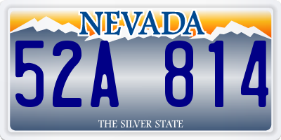 NV license plate 52A814