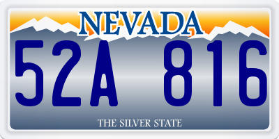 NV license plate 52A816