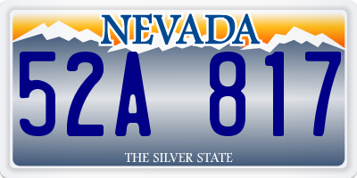 NV license plate 52A817