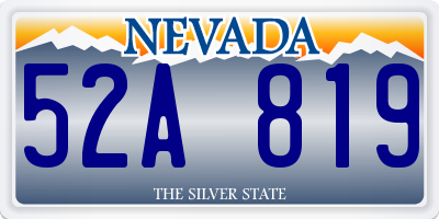 NV license plate 52A819