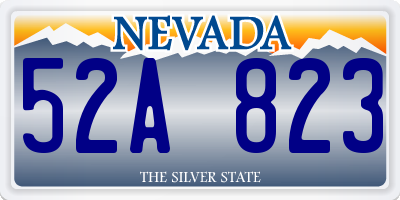 NV license plate 52A823