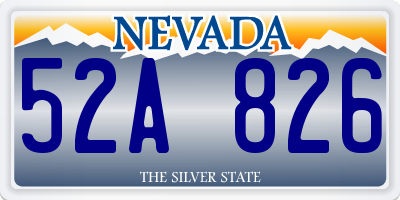 NV license plate 52A826