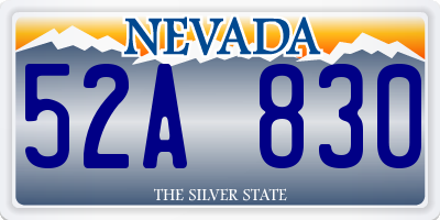 NV license plate 52A830