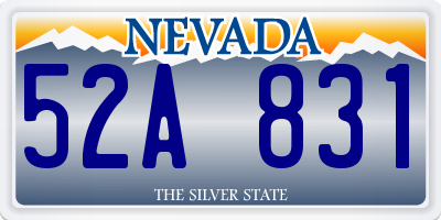 NV license plate 52A831