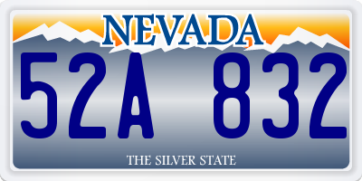 NV license plate 52A832