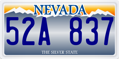 NV license plate 52A837