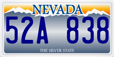 NV license plate 52A838