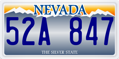 NV license plate 52A847