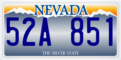 NV license plate 52A851