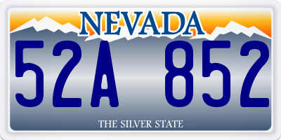 NV license plate 52A852