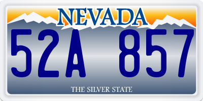 NV license plate 52A857