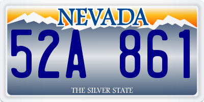 NV license plate 52A861