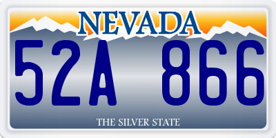 NV license plate 52A866