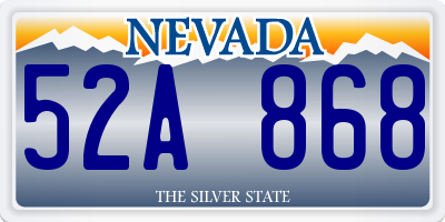 NV license plate 52A868