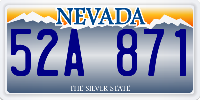 NV license plate 52A871