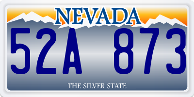 NV license plate 52A873