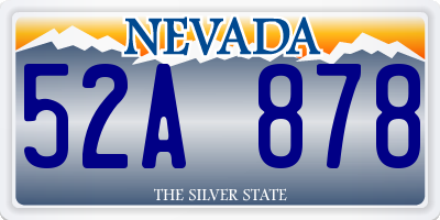 NV license plate 52A878
