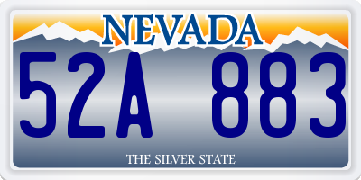 NV license plate 52A883