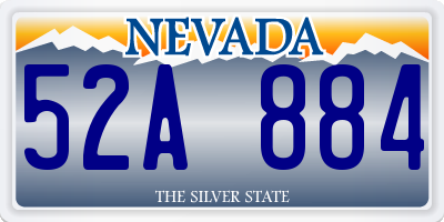 NV license plate 52A884
