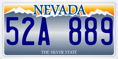 NV license plate 52A889