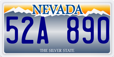 NV license plate 52A890