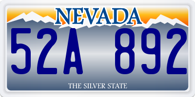 NV license plate 52A892