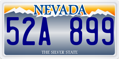 NV license plate 52A899