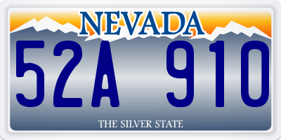 NV license plate 52A910