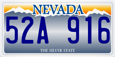 NV license plate 52A916