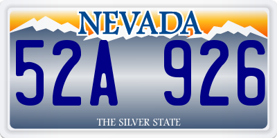 NV license plate 52A926