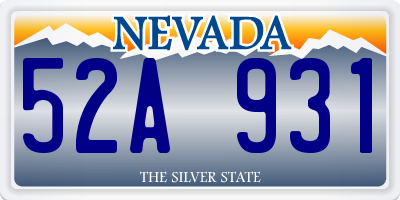 NV license plate 52A931