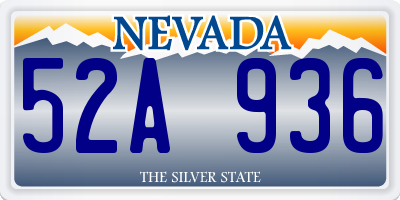 NV license plate 52A936