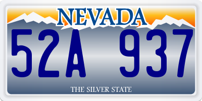 NV license plate 52A937