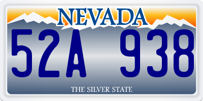 NV license plate 52A938