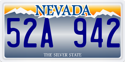 NV license plate 52A942