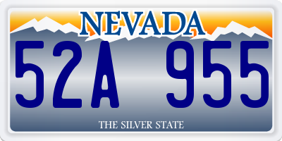 NV license plate 52A955