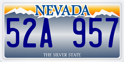 NV license plate 52A957