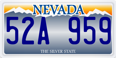 NV license plate 52A959