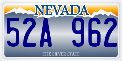 NV license plate 52A962