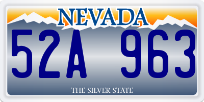 NV license plate 52A963