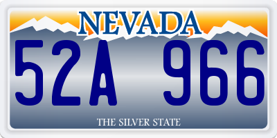 NV license plate 52A966