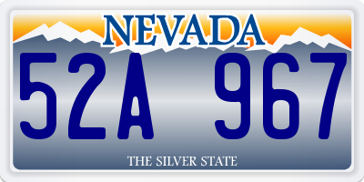 NV license plate 52A967
