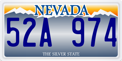 NV license plate 52A974