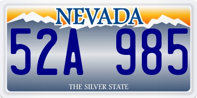 NV license plate 52A985