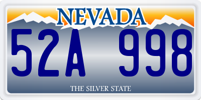 NV license plate 52A998